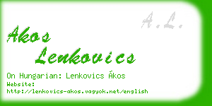 akos lenkovics business card